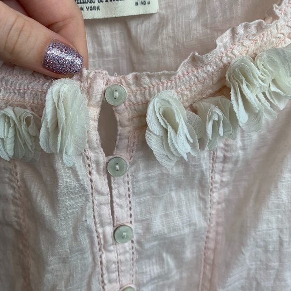 Abercrombie & Fitch Light Pink Short Sleeve Blouse - Picture 5 of 8